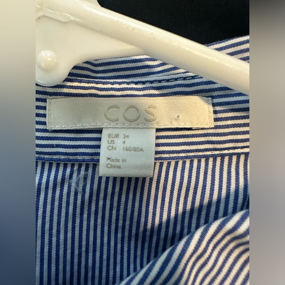 Cos Split Back Panel Striped Button Down Shirt Si… - image 5